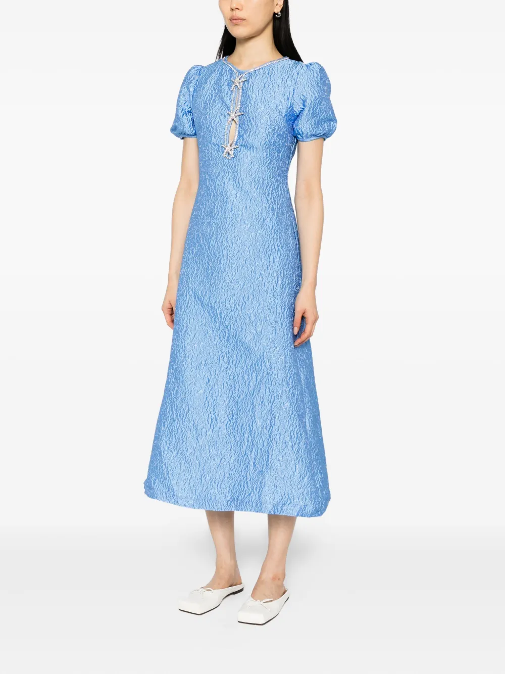 Sister Jane Dream Reef midi-jurk met jacquard Blauw