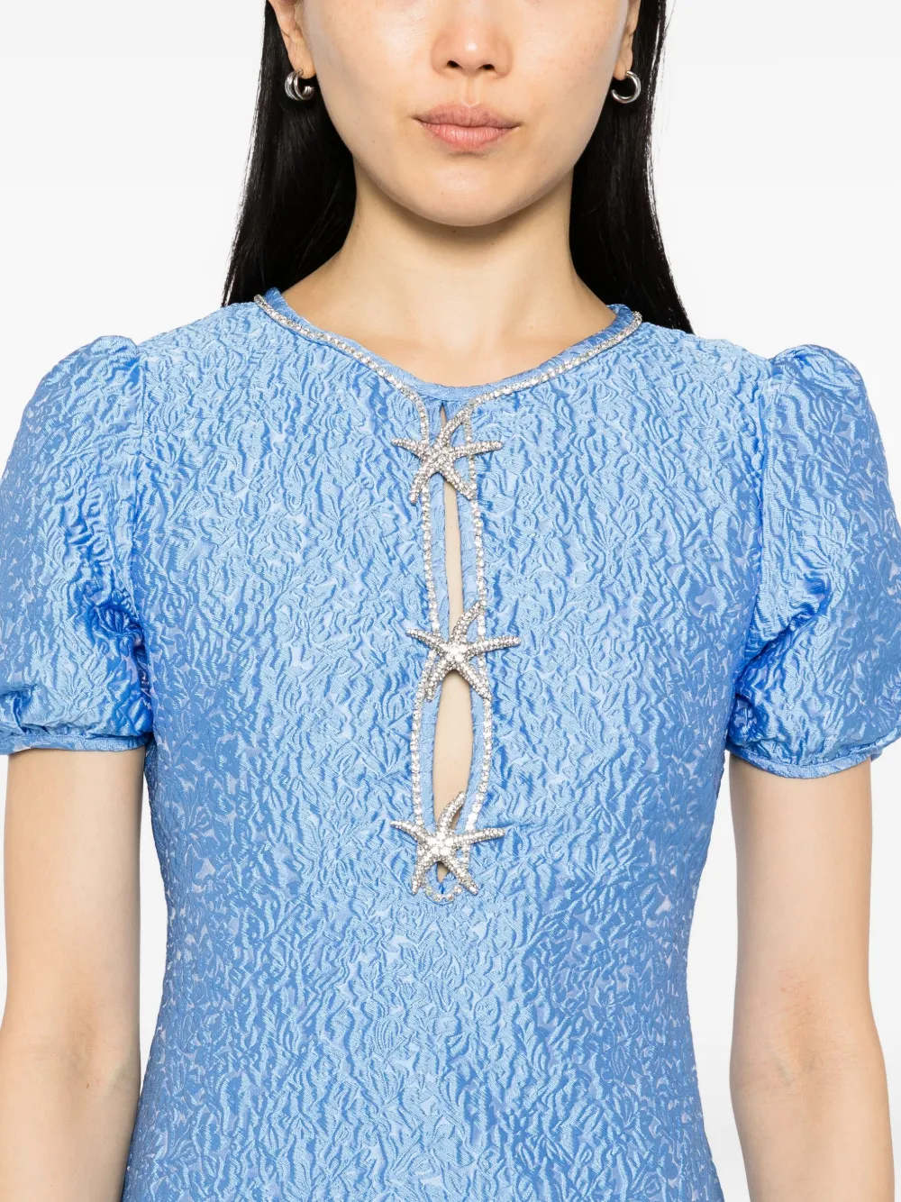 Sister Jane Dream Reef midi-jurk met jacquard Blauw