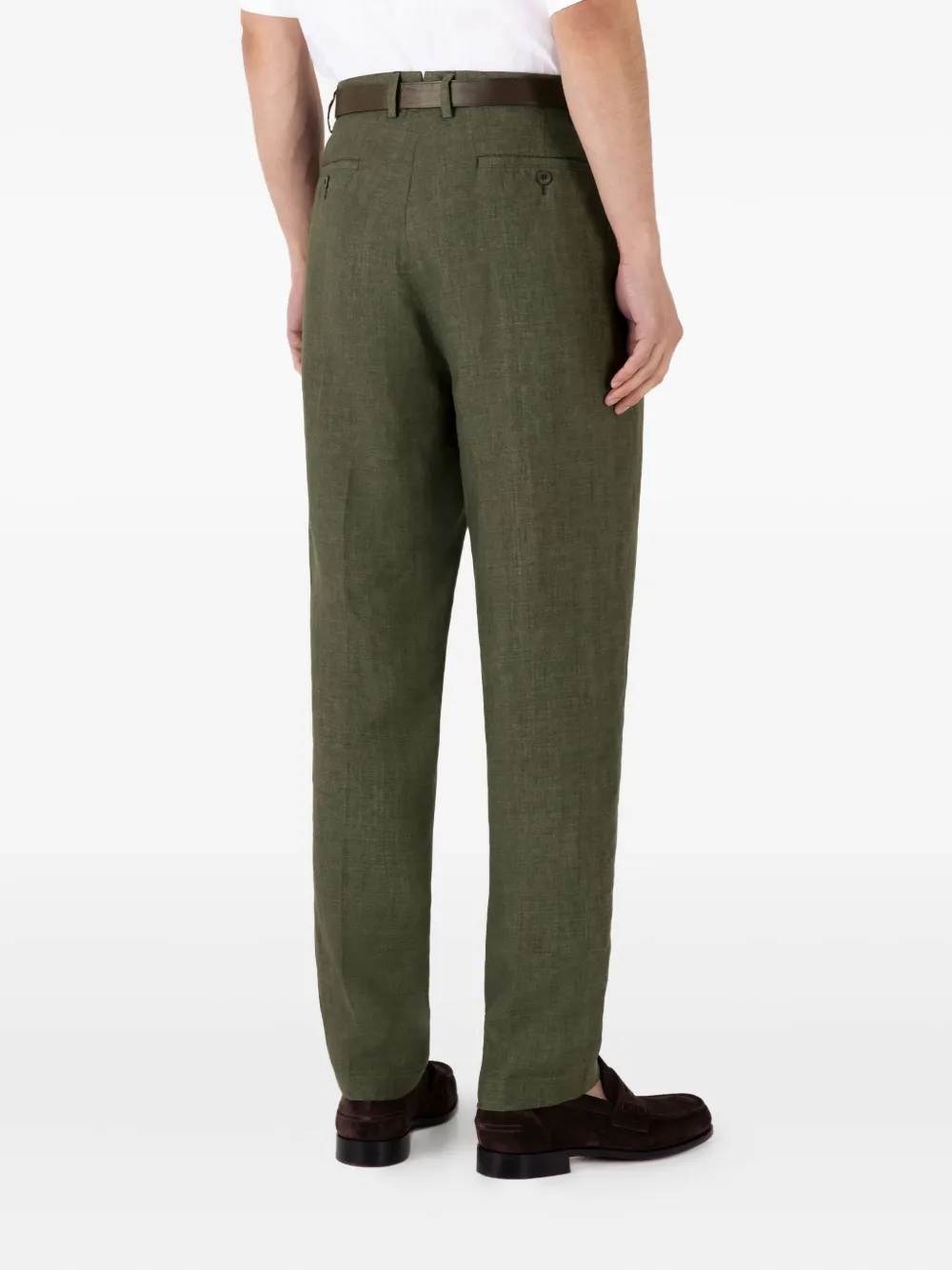 Sunspel Tailored Linen Trousers In Green