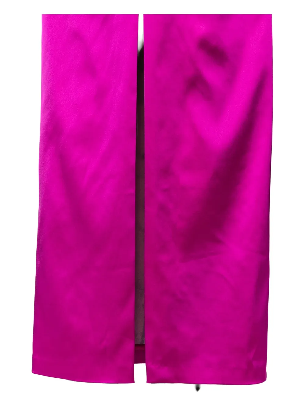 Talbot Runhof Duchesse Satin Ruched Maxi Dress In Purple