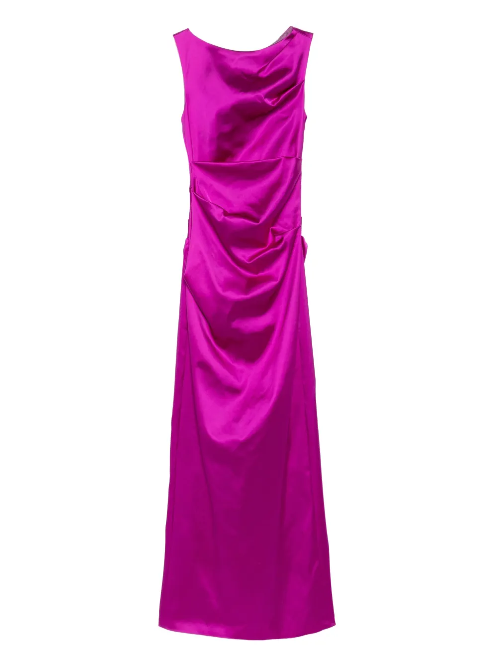 Talbot Runhof sleeveless draped satin dress | Purple | Image 1
