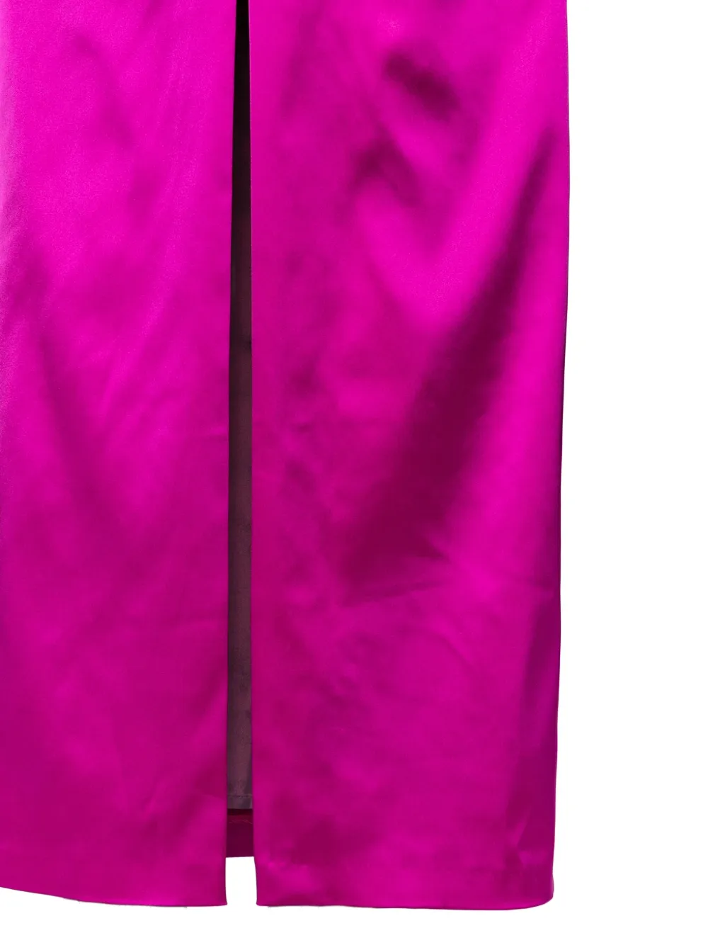 Talbot Runhof Mouwloze gedrapeerde satijnen jurk Paars