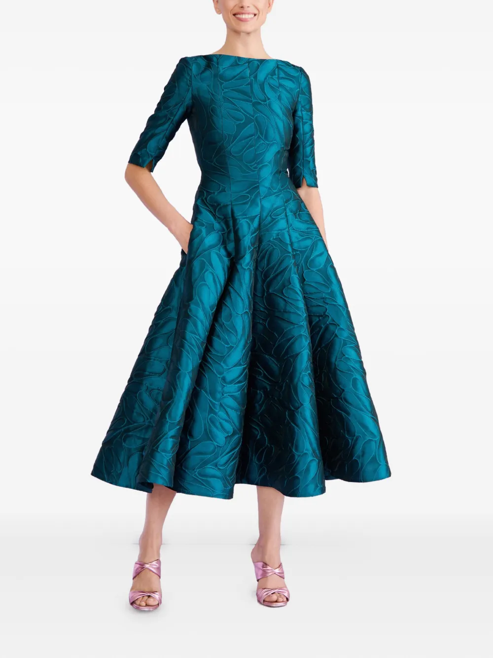 Talbot Runhof Bogna 5 midi-jurk - Blauw