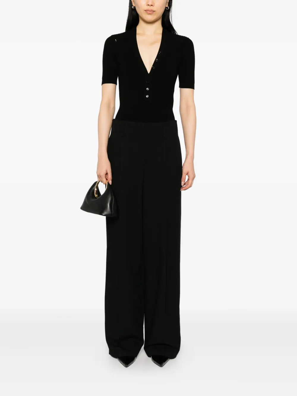 Vince High waist plooibroek - Zwart