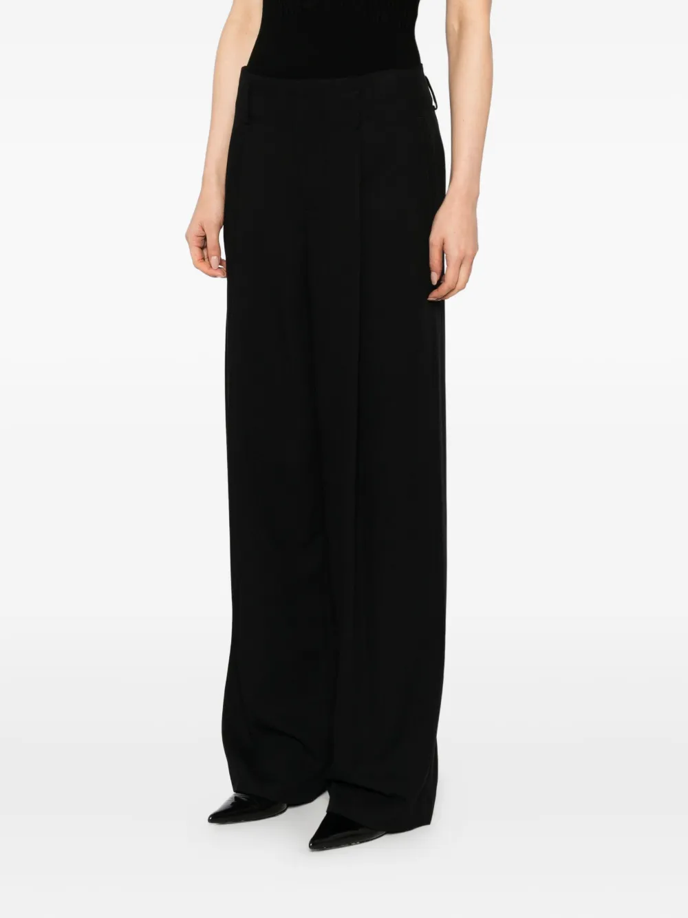 Vince High waist plooibroek Zwart