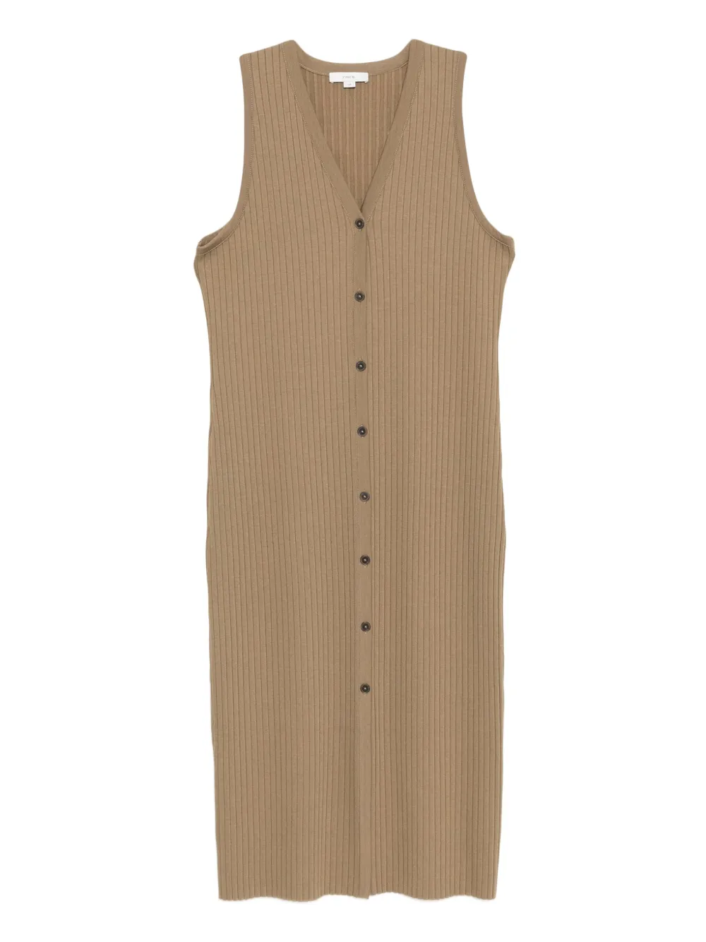 Vince ribbed V-neck dress | Brown | Image 1