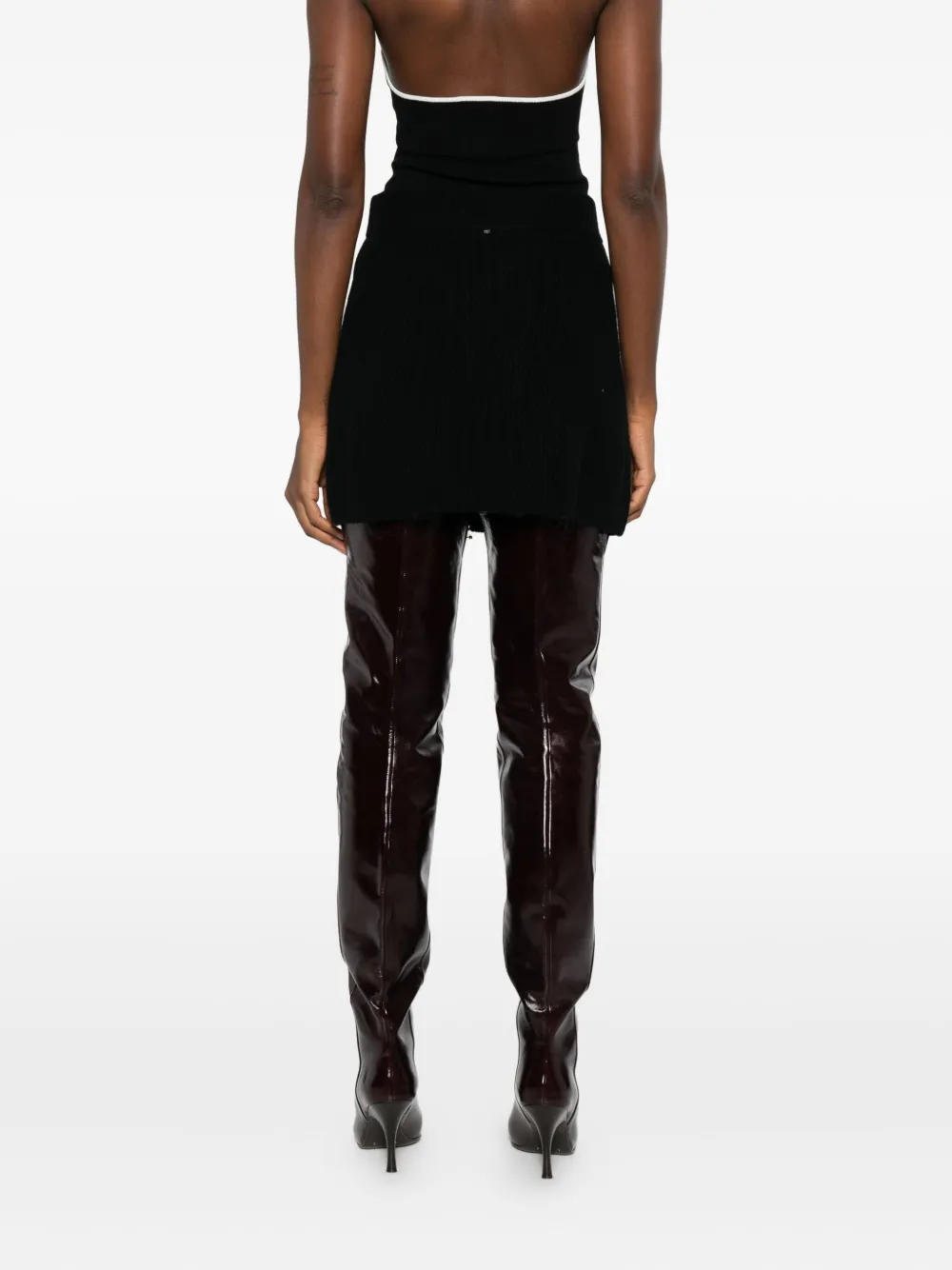 Sportmax Geribbelde mini-rok met rits Zwart