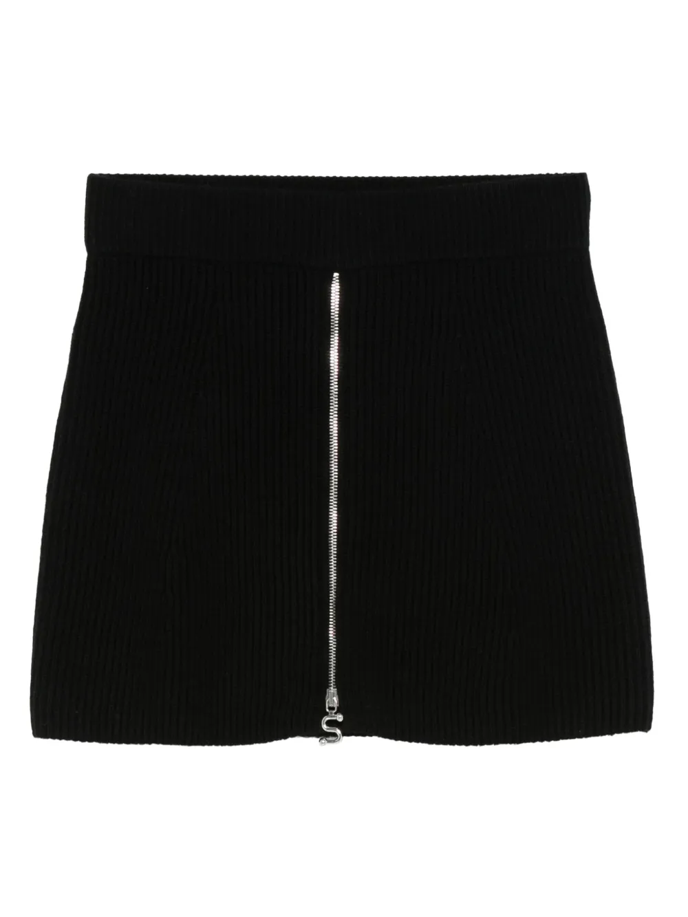 Sportmax ribbed zip-front mini skirt | Black | Image 1