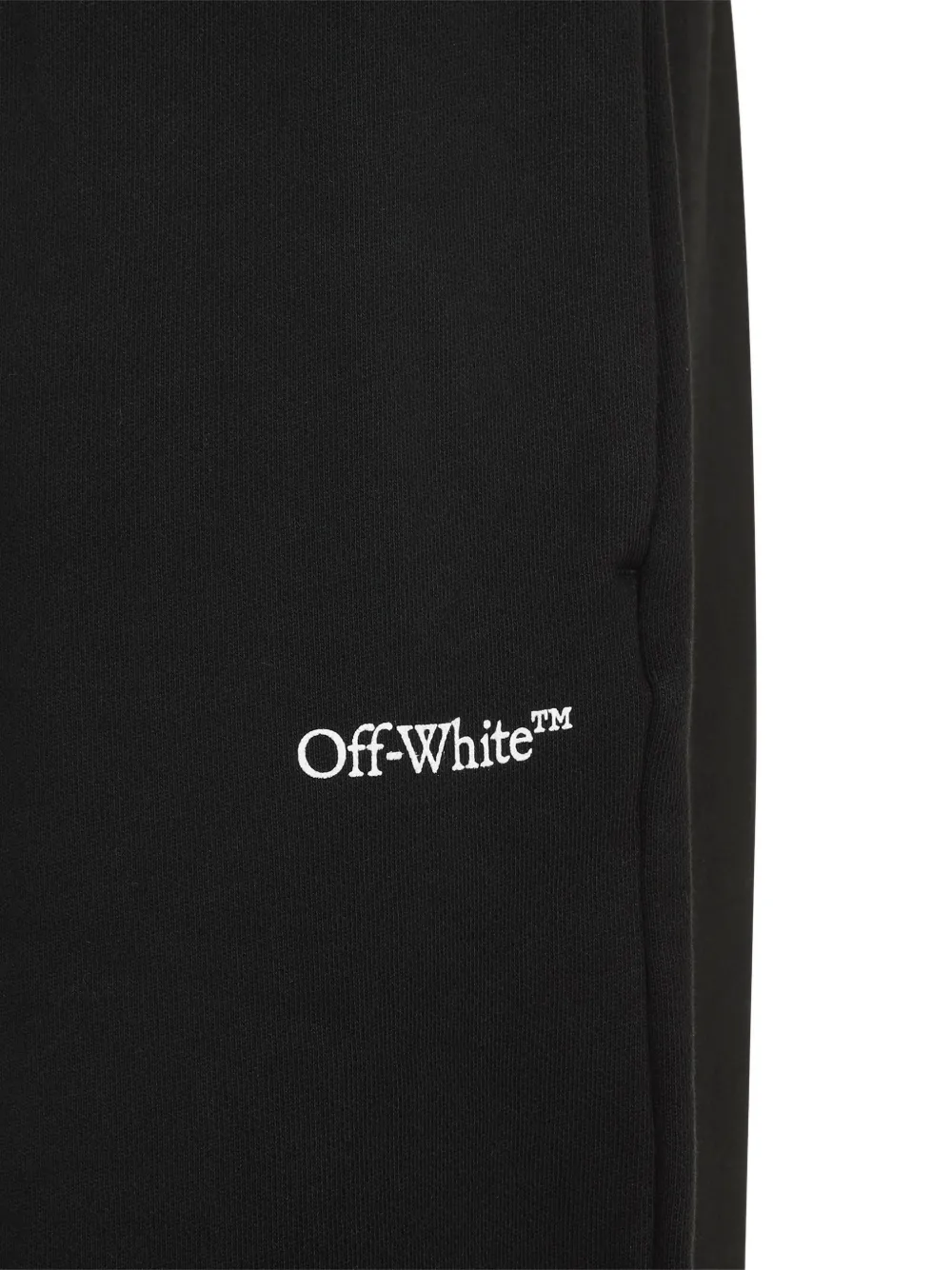 Off-white Wide-leg Cotton Joggers With Cuffed Hem In Black