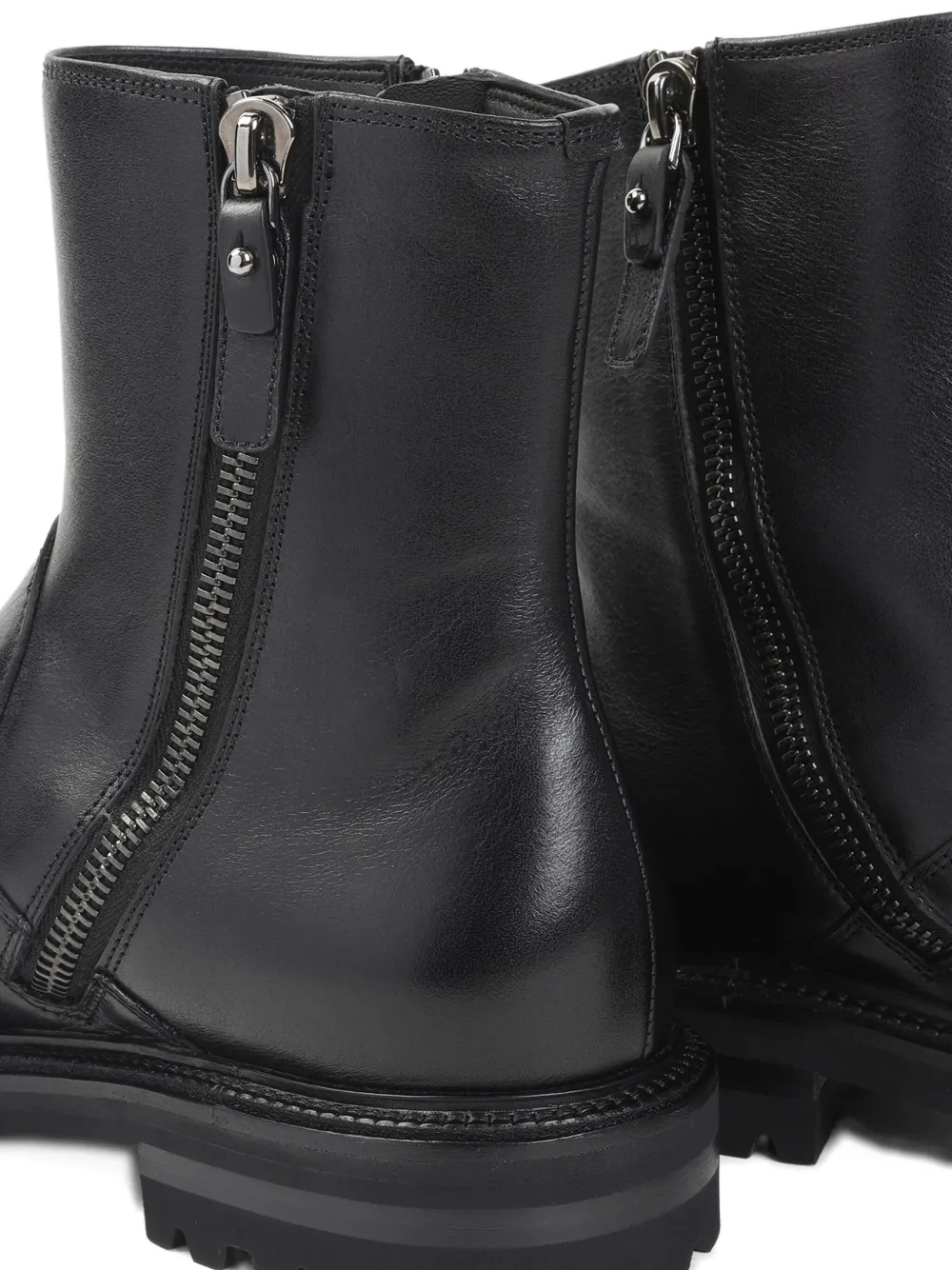 Giorgio Armani zip leather boots Zwart