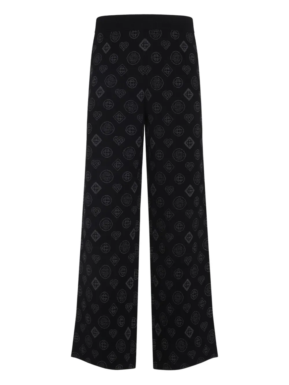 Casablanca Gebreide broek met logopatroon - Zwart