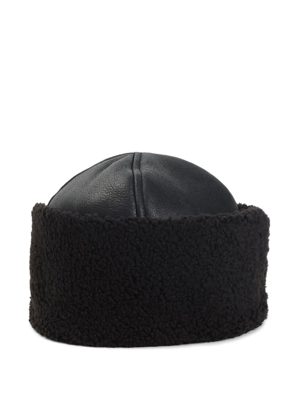 OUR LEGACY leather shearling hat - Bruin