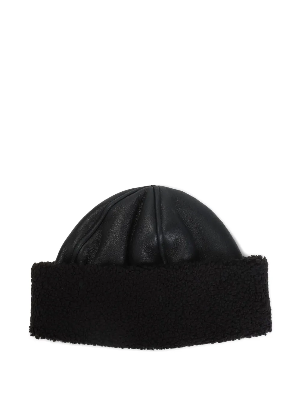 OUR LEGACY leather shearling hat | Brown | Image 1