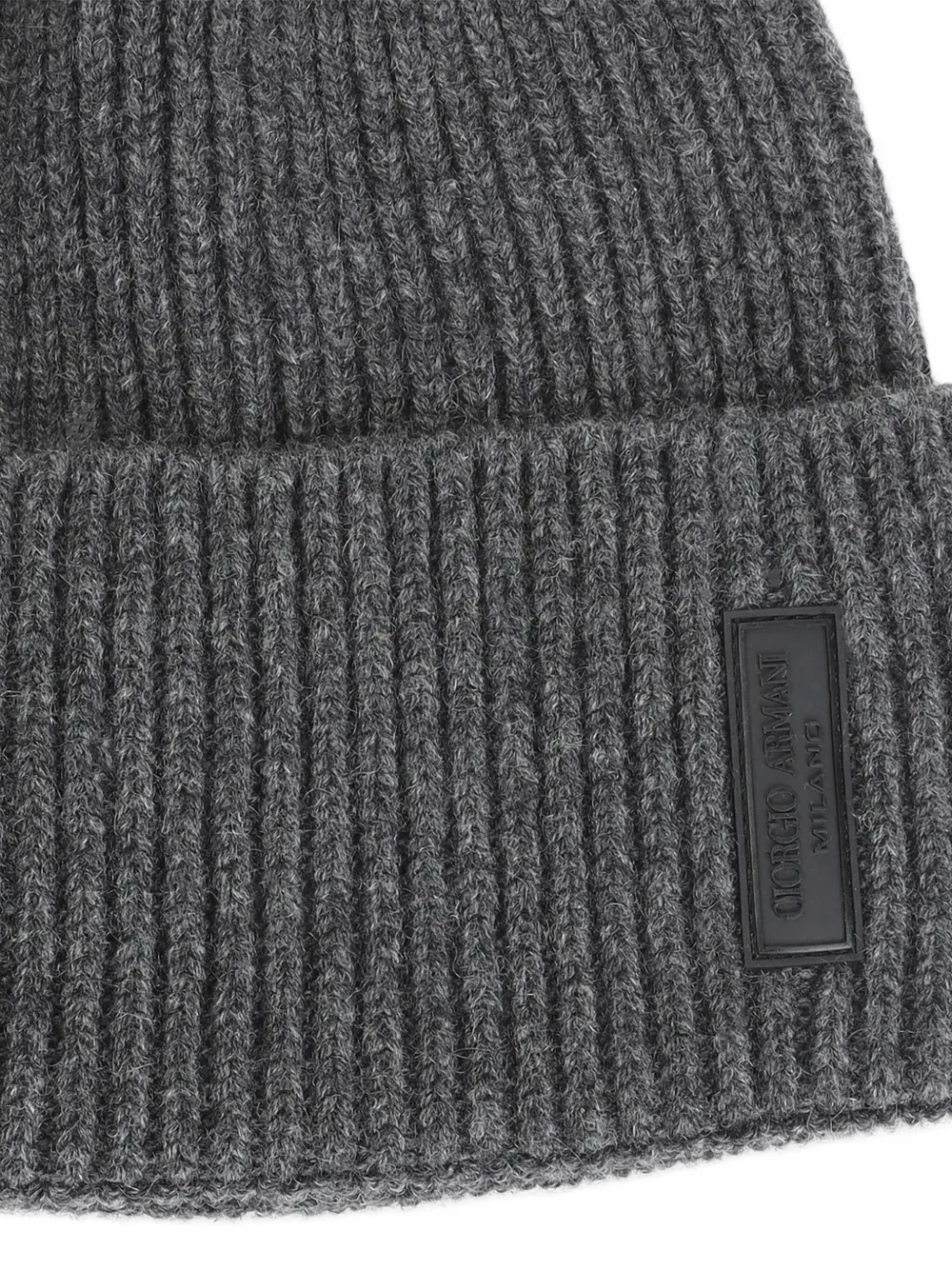 Giorgio Armani Grey Textured Beanie Hat In Gray