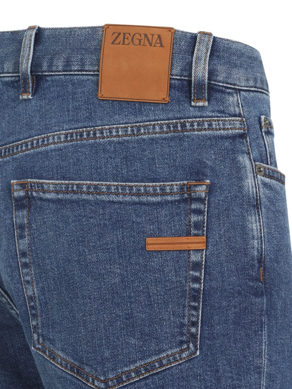 Zegna Denim Trousers With Belt Loops And Pockets In Blue