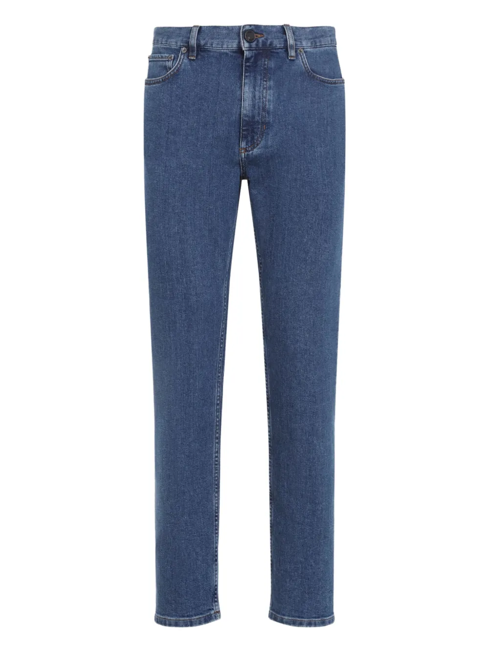 Zegna Denim Trousers With Belt Loops And Pockets In Blue