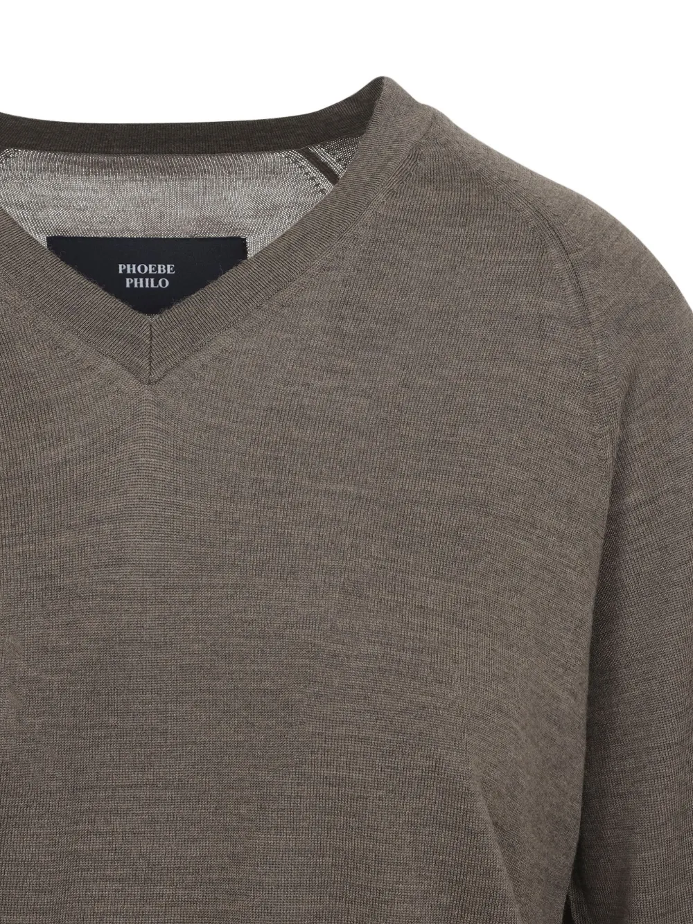 Phoebe Philo V-neck Raglan-sleeve Sweater In Brown