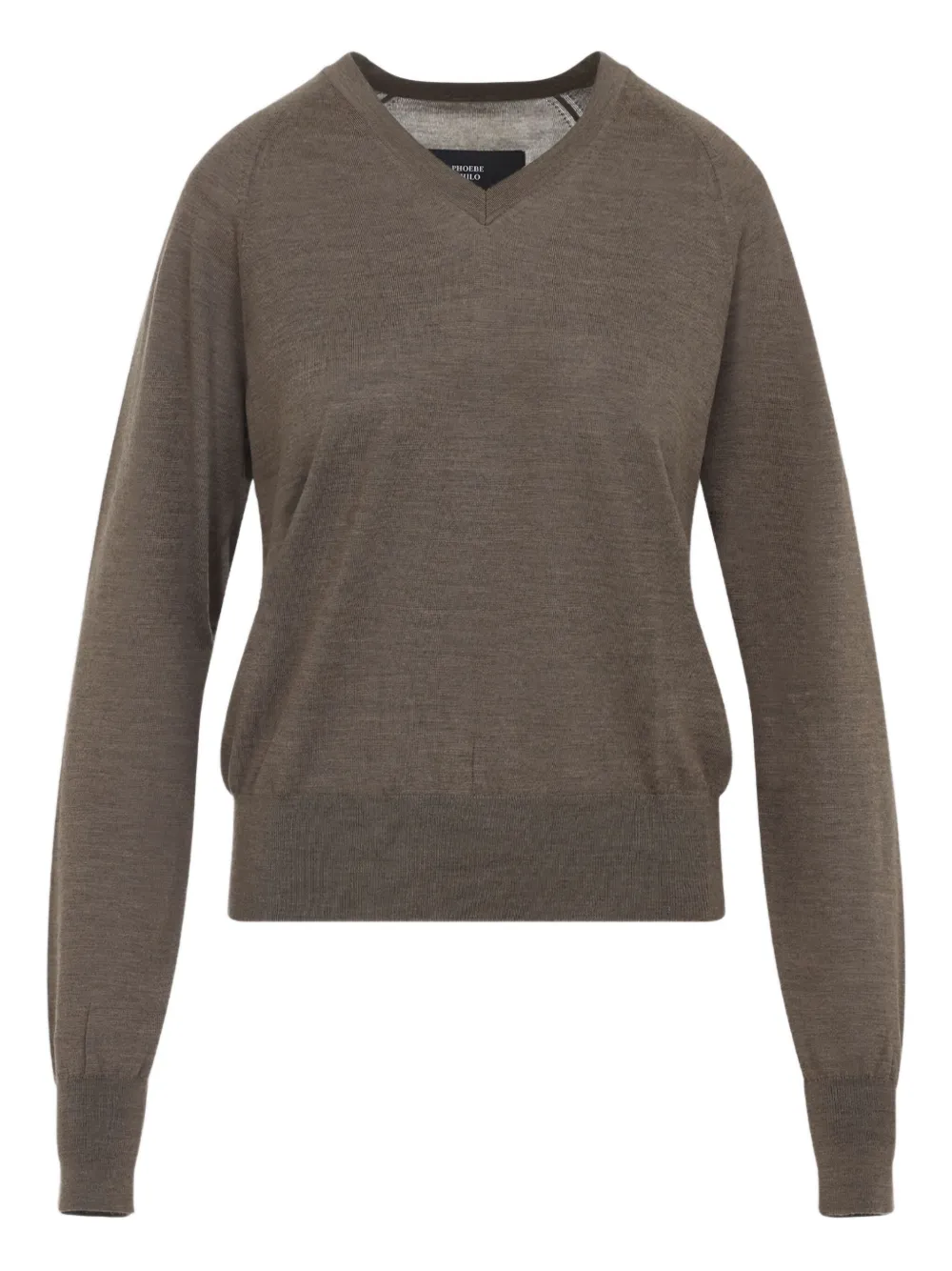 Phoebe Philo V-neck Raglan-sleeve Sweater In Brown