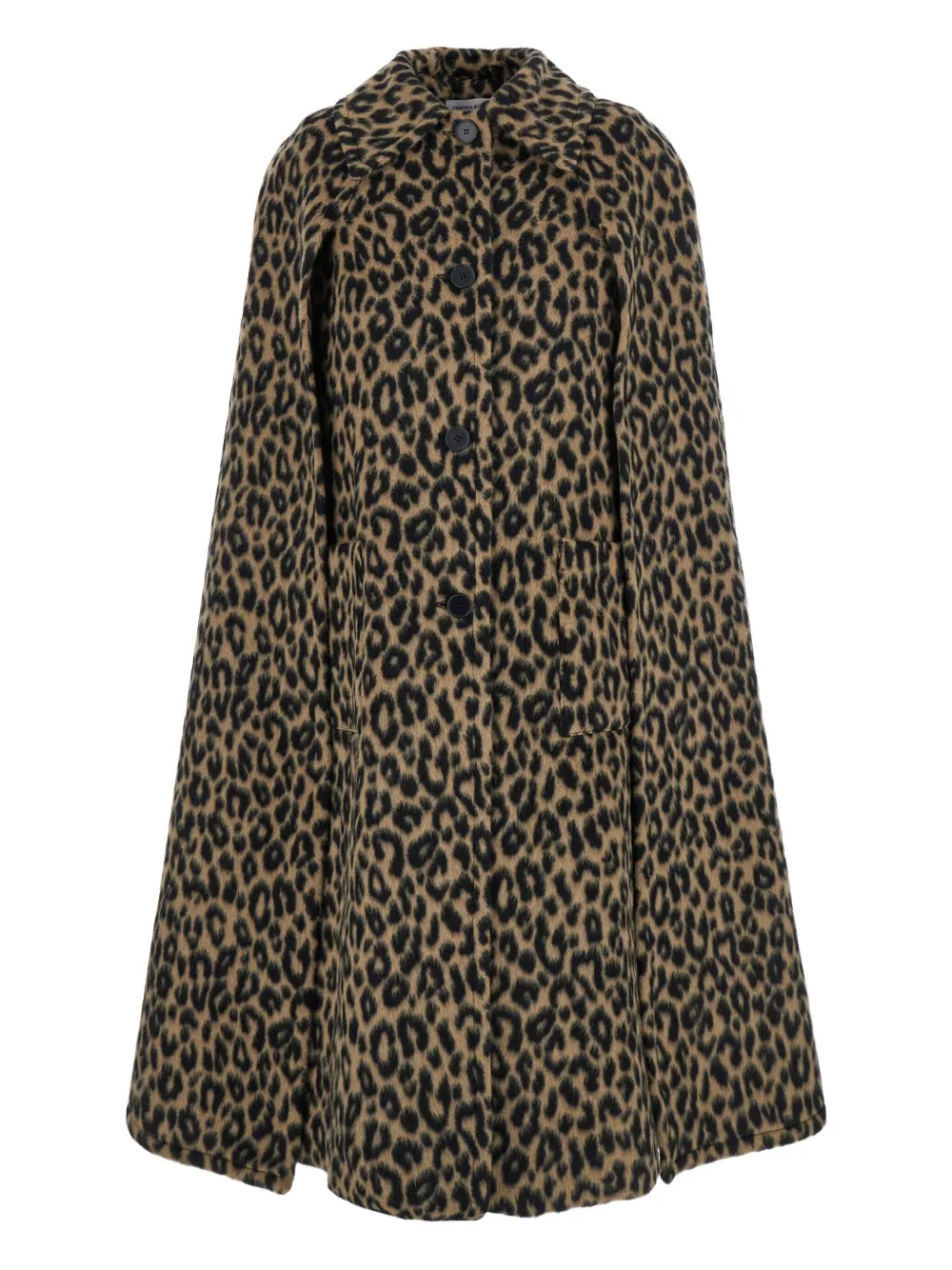 Federica Bombaci leopard-print buttoned cape | Brown | Image 1