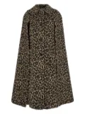 Federica Bombaci leopard-print buttoned cape - Brown