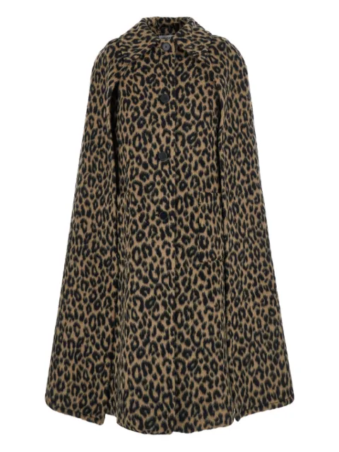 Federica Bombaci leopard-print buttoned cape