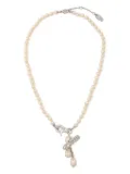 Vivienne Westwood Claude small pearl safety-pin necklace - Silver