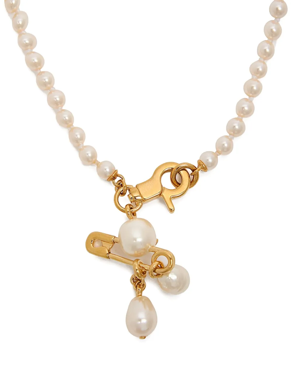 Vivienne Westwood Claude small safety-pin pearl necklace - Goud