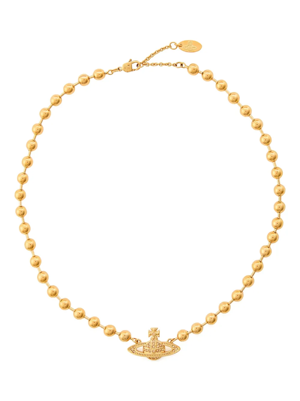Vivienne Westwood collar Thames mini con esferas en relieve | dorado | Image 1