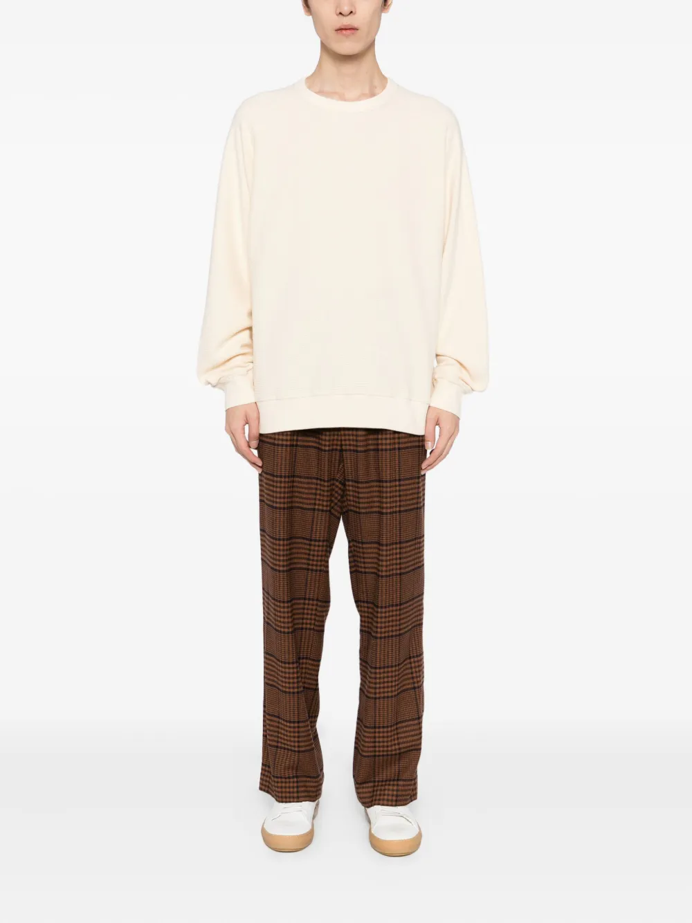YMC Sweater met print - Beige