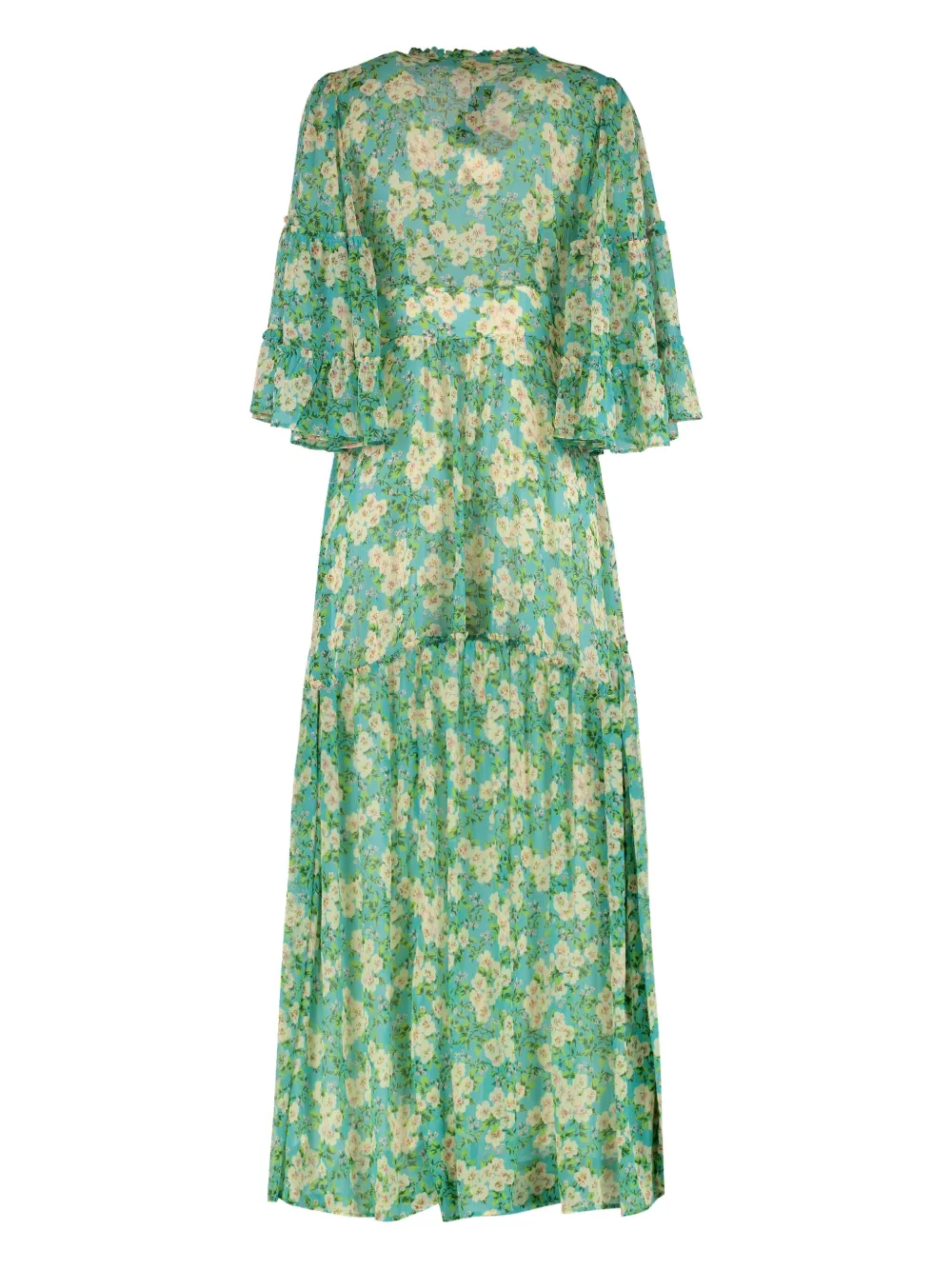 ByTiMo ruffled floral maxi dress - Groen