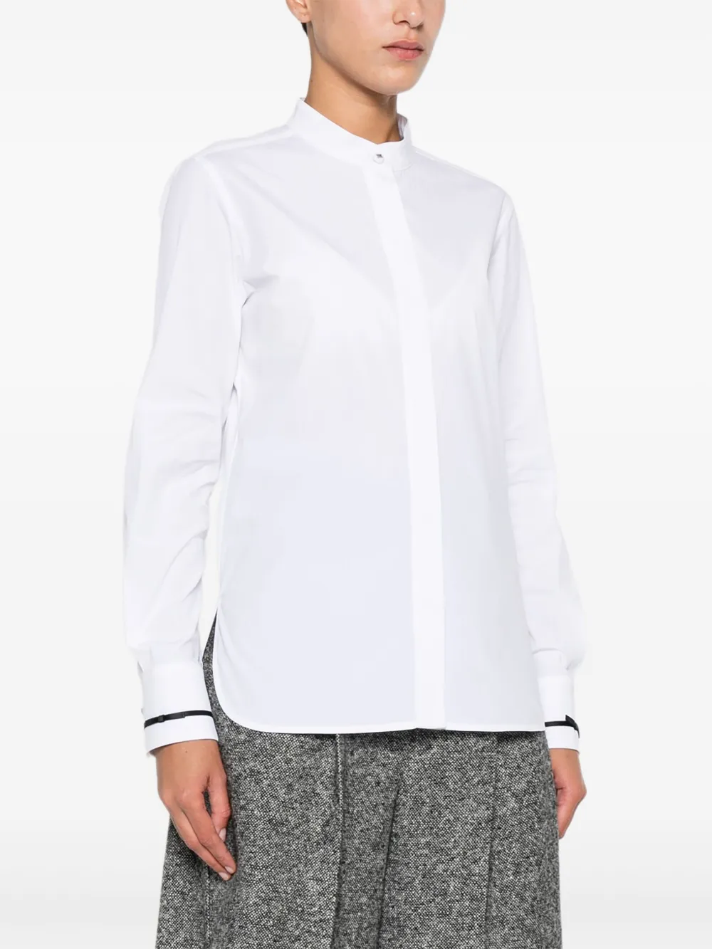 Max Mara Otranto Piped-trim Shirt In Yellow