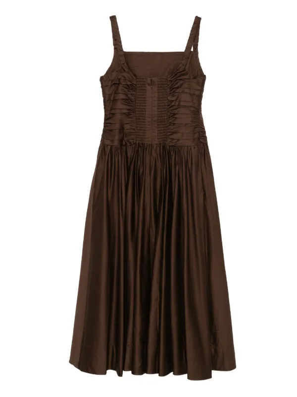 brown aje dress Aje Pandorea Layered Maxi Dress in Brown HONEY HIRE BOUTIQUE