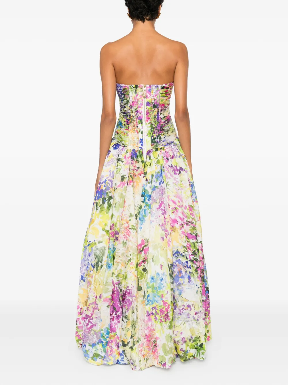 Aje Dahlia Floral-print Gown Dress In Multi