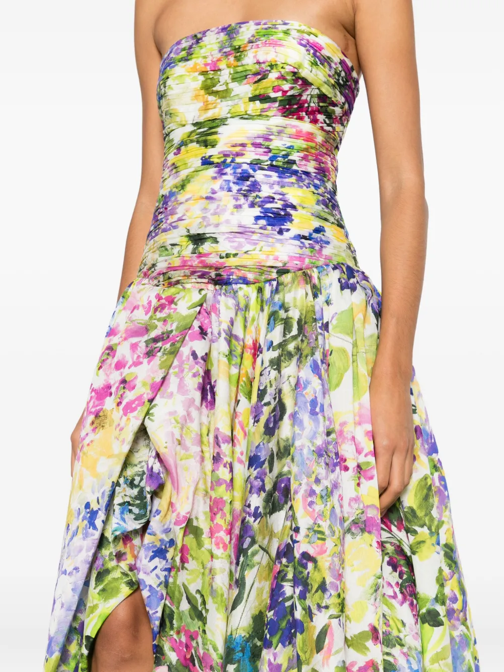 Aje Dahlia Floral-print Gown Dress In Multi