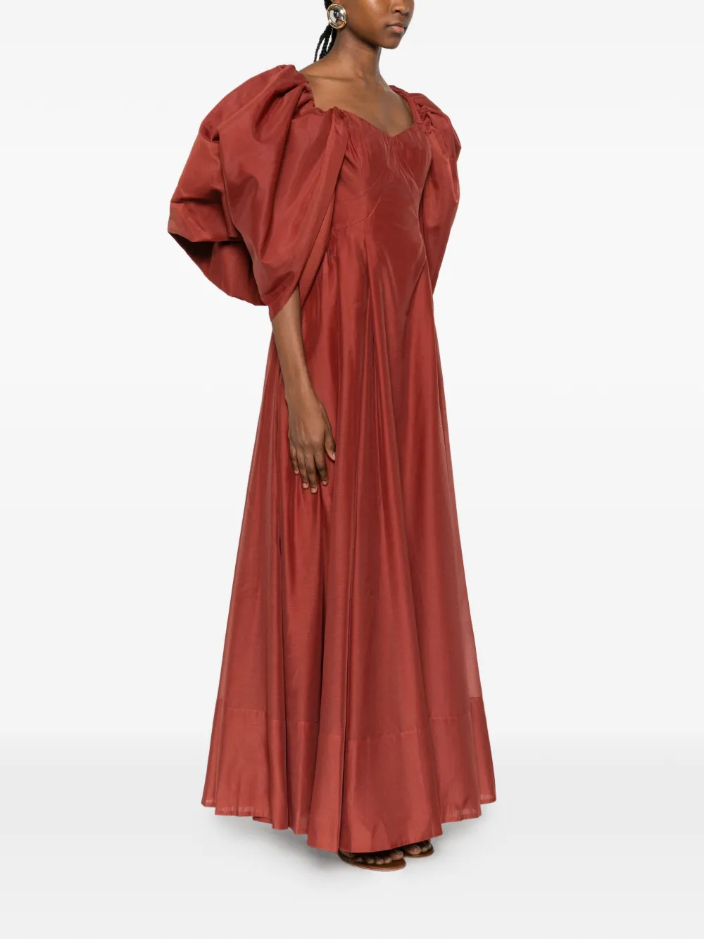 Aje Jardin Puff-sleeve Gown - Brown 