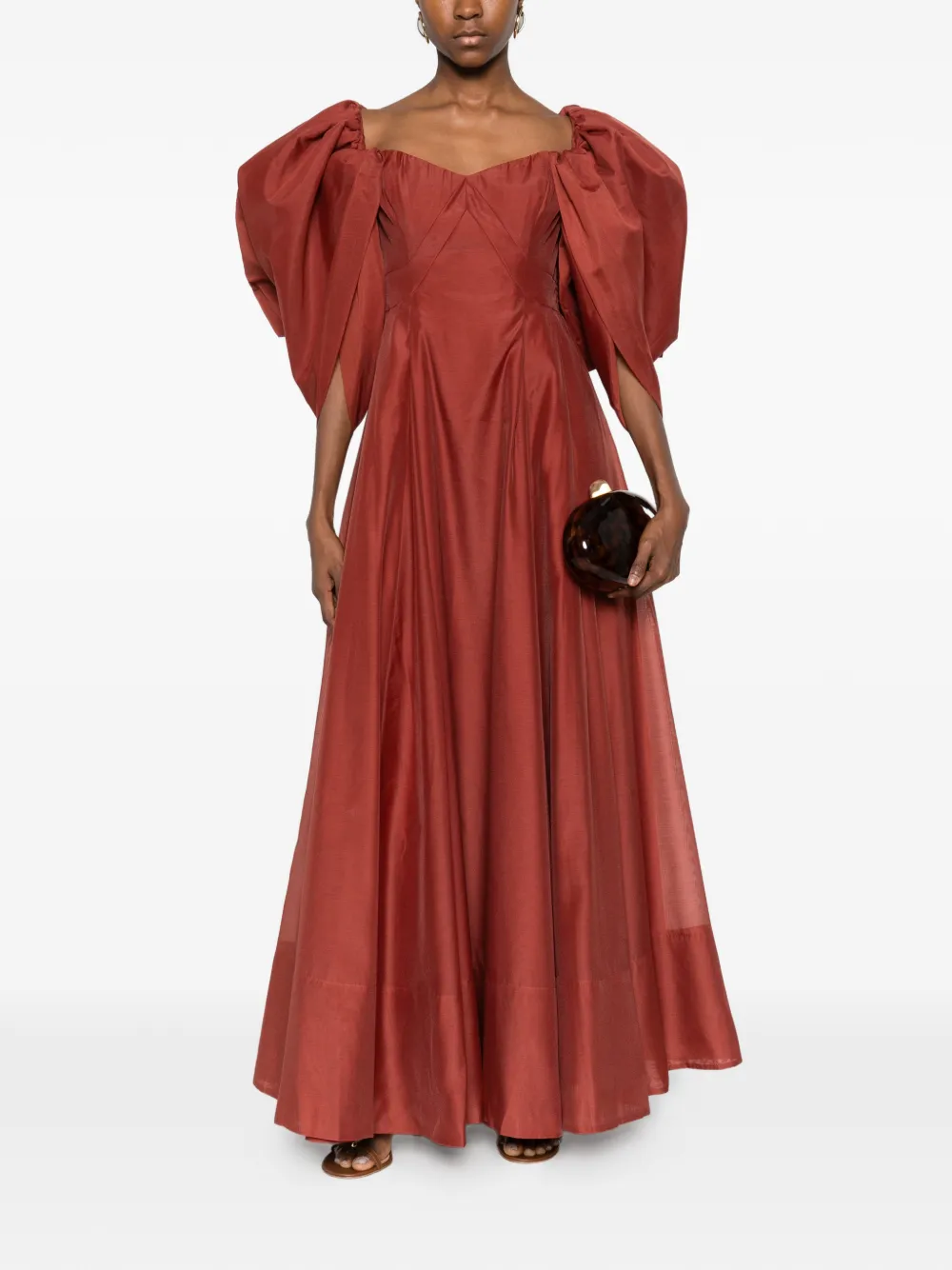Aje Jardin puff-sleeve gown - Bruin