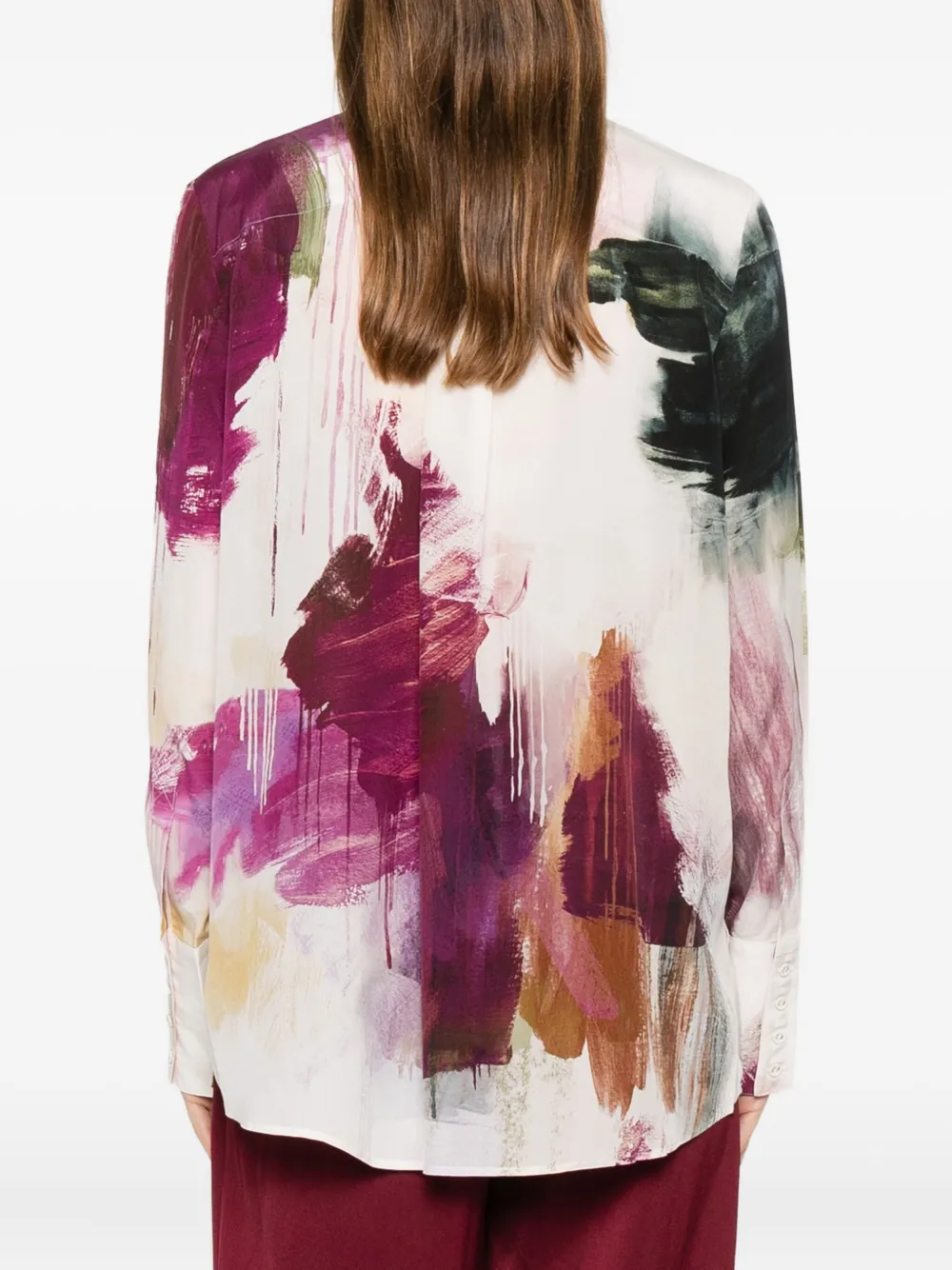 Aje Atomic blouse met print en knopen Beige