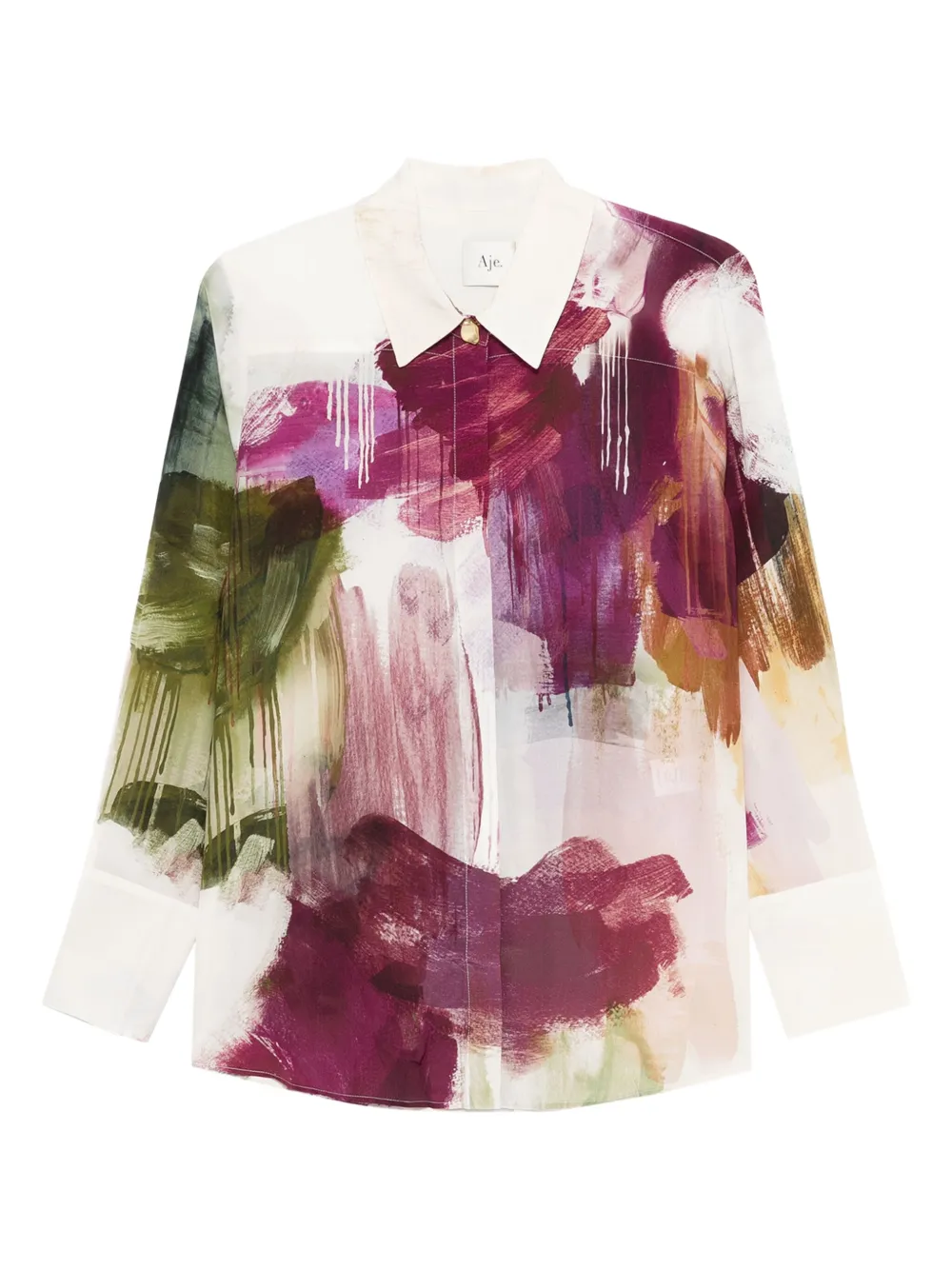 Aje Atomic button print shirt | Neutrals | Image 1