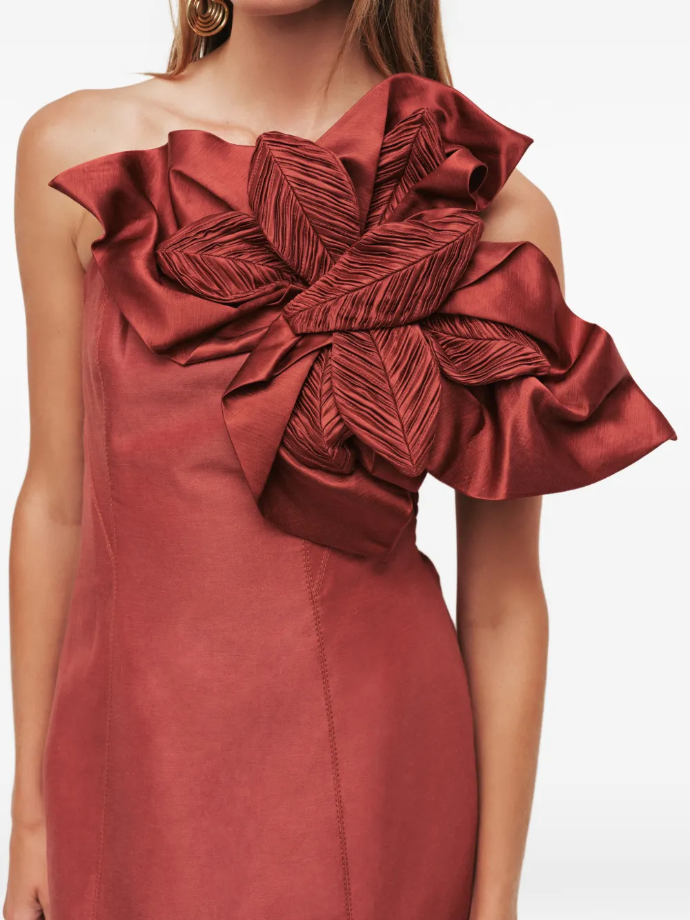 Aje Isla mini-jurk met bloemendetail Oranje