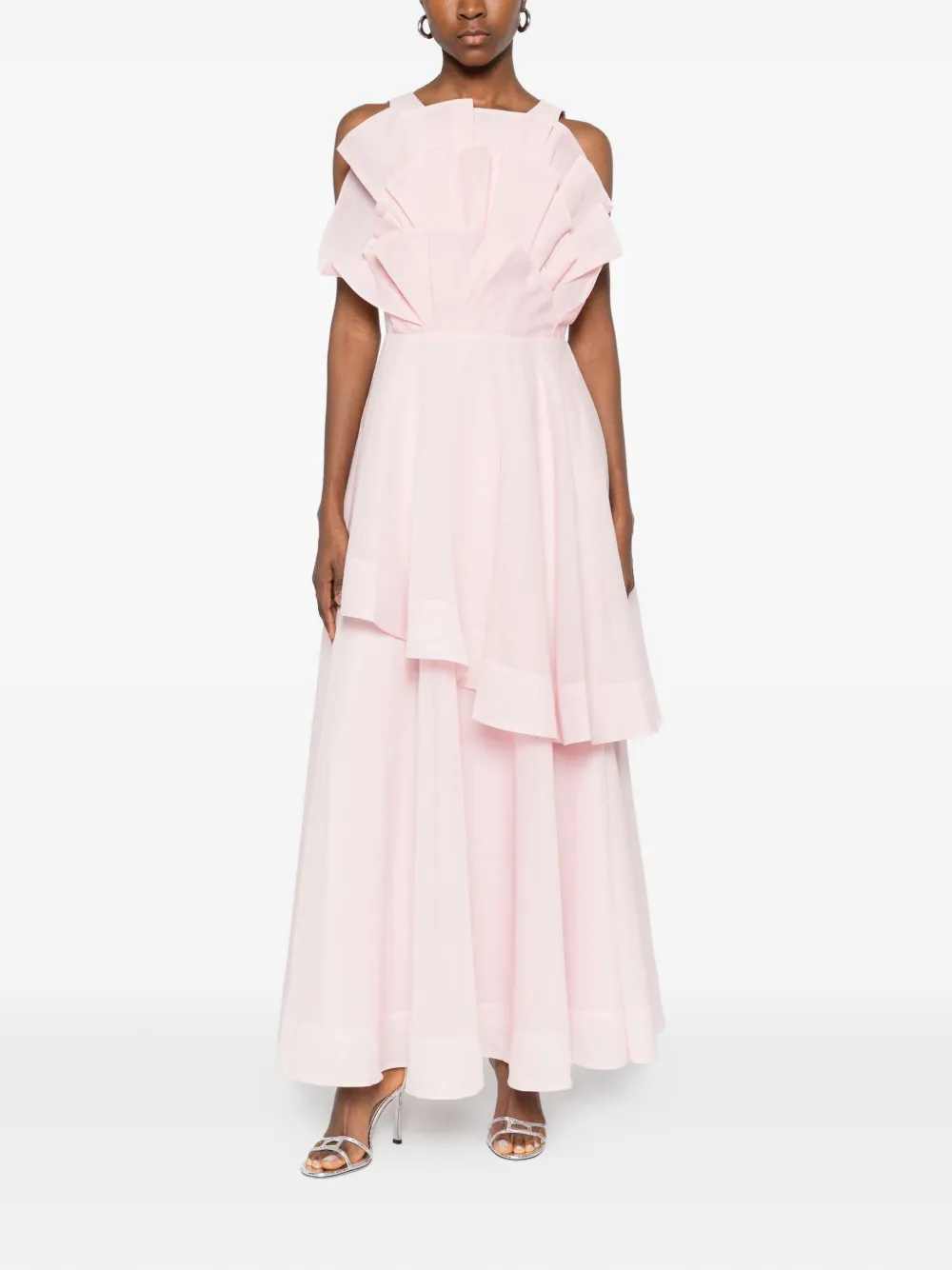 Aje Selestia ruffled layered midi dress - Roze