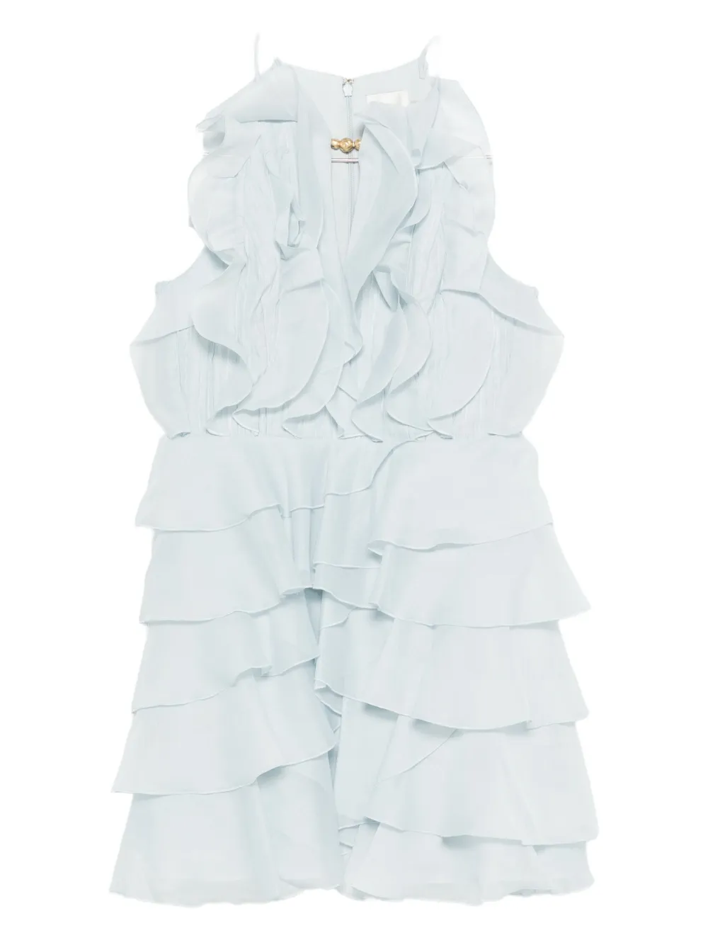 Aje Cleo Ruffled Tiered Mini Dress In Blue