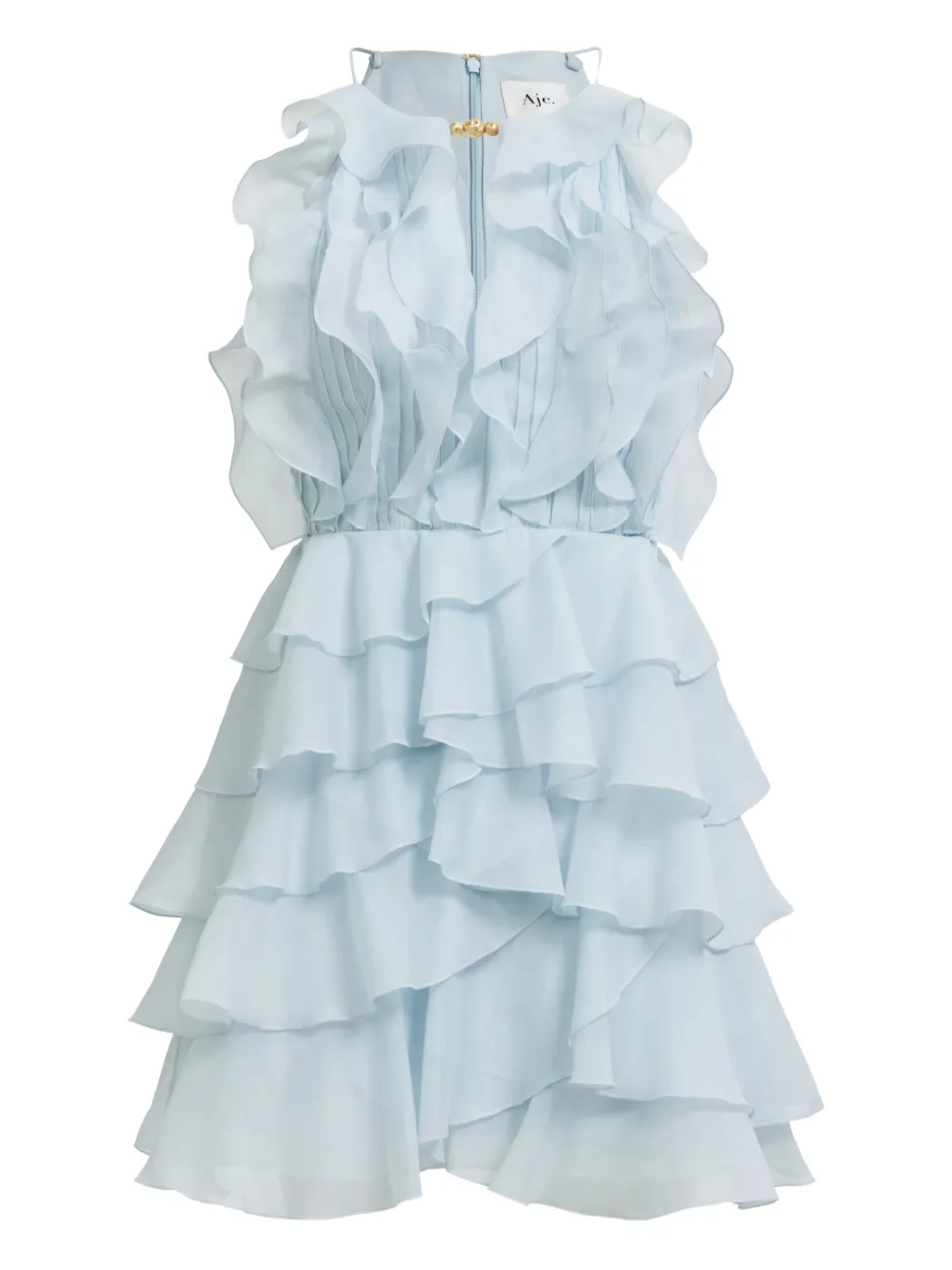 Aje Cleo ruffled tiered mini dress - Blu