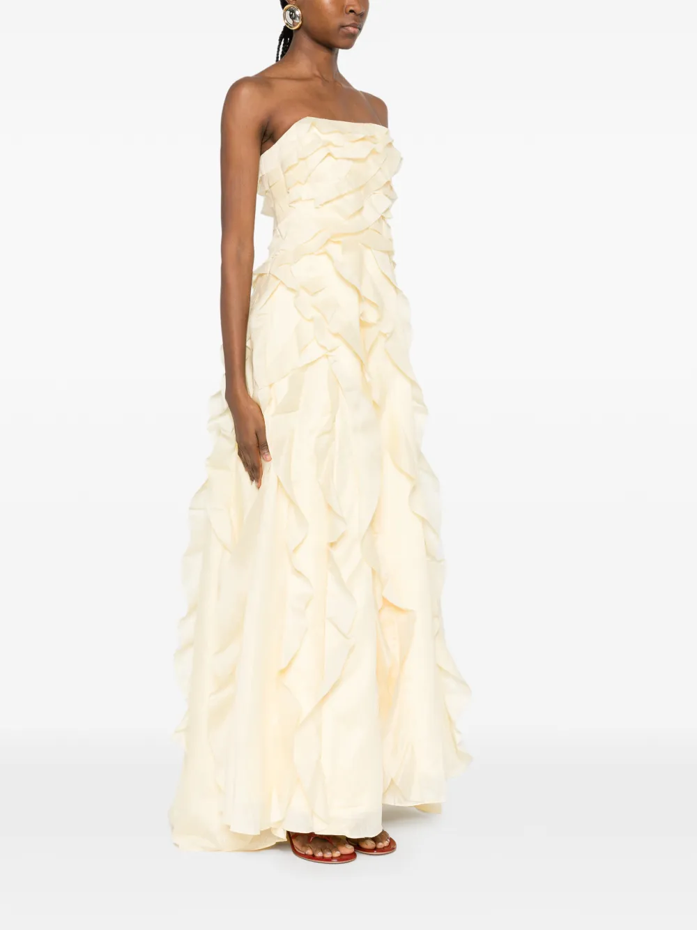  Aje Allairie Ruffled Gown - Yellow 
