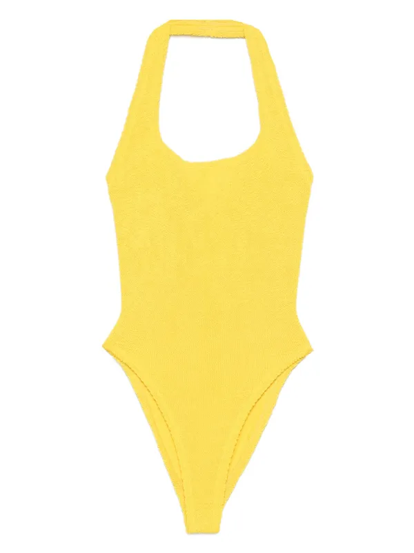Hunza G Sandy Halterneck Swimsuit Yellow FARFETCH IL