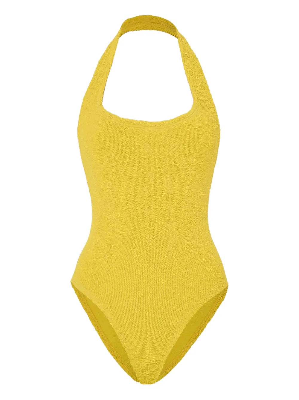 Hunza G Costume intero Sandy con scollo all'americana - Giallo