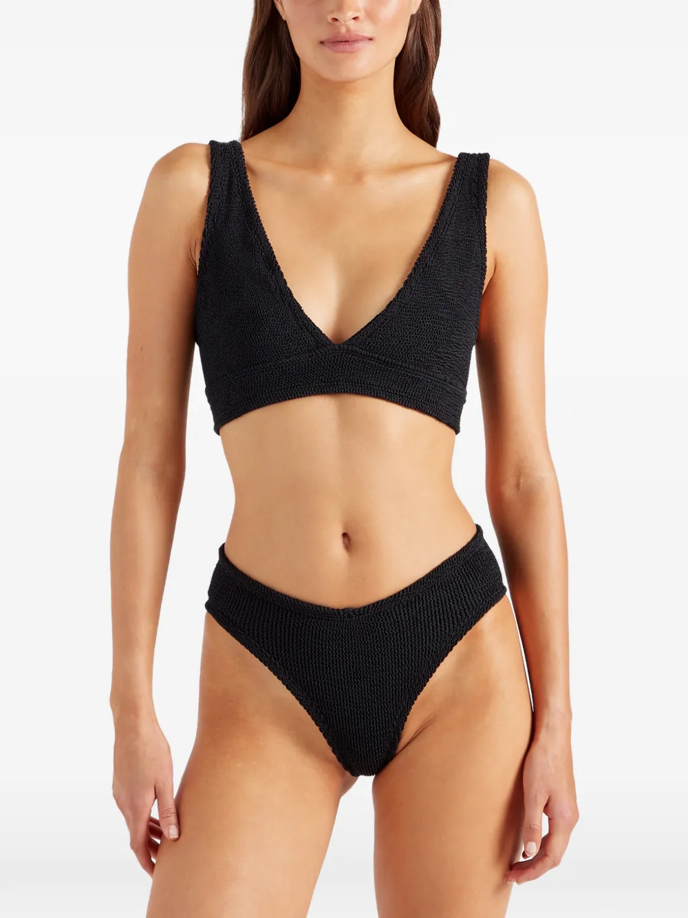  Hunza G Angel Textured-finish Bikini - Black 