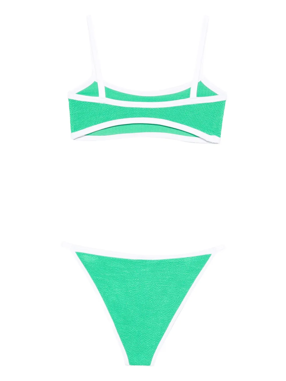 Hunza G Tyler bikini met contrasterende afwerking Groen
