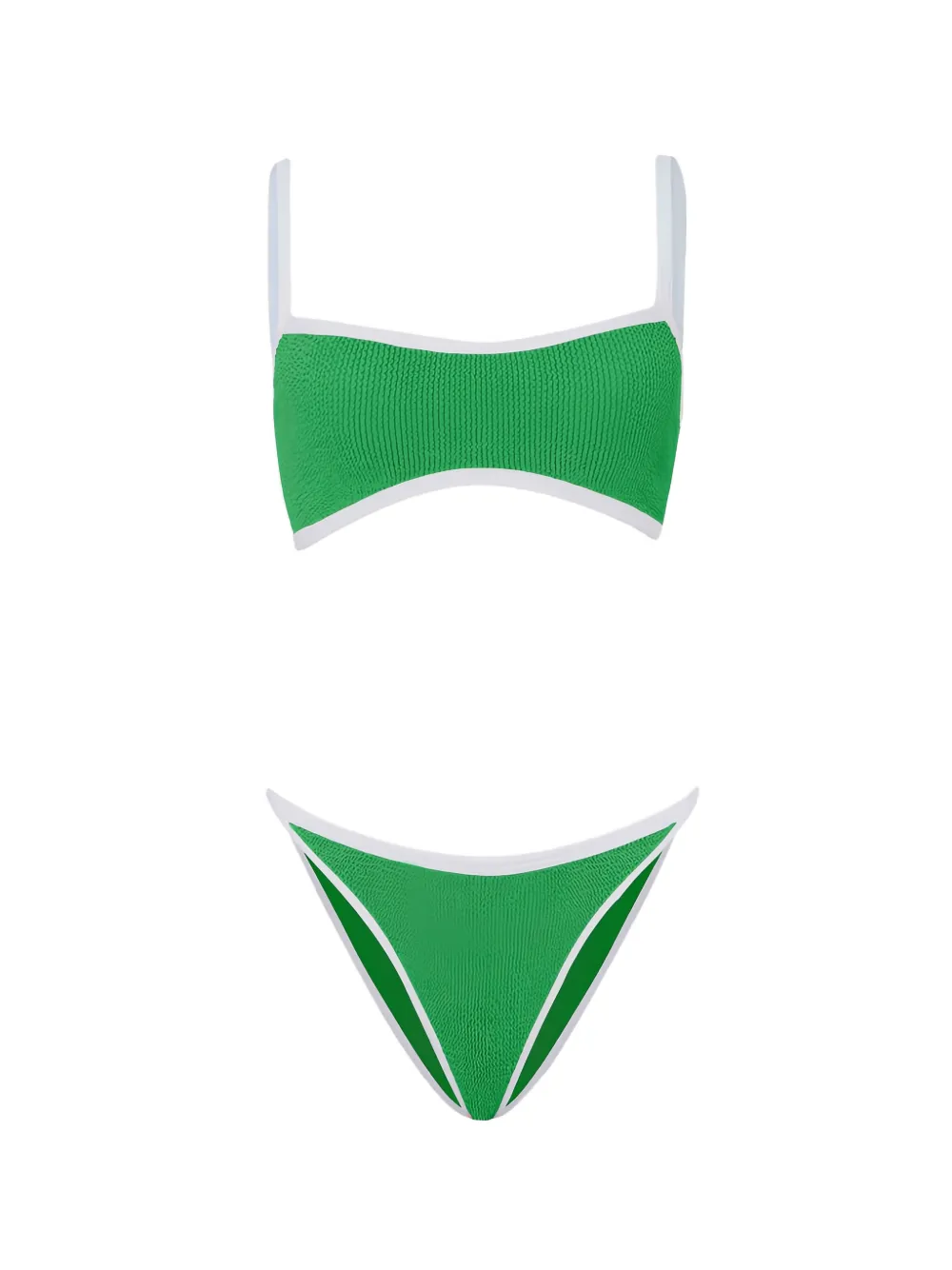 Hunza G Bikini Tyler con bordo a contrasto - Verde