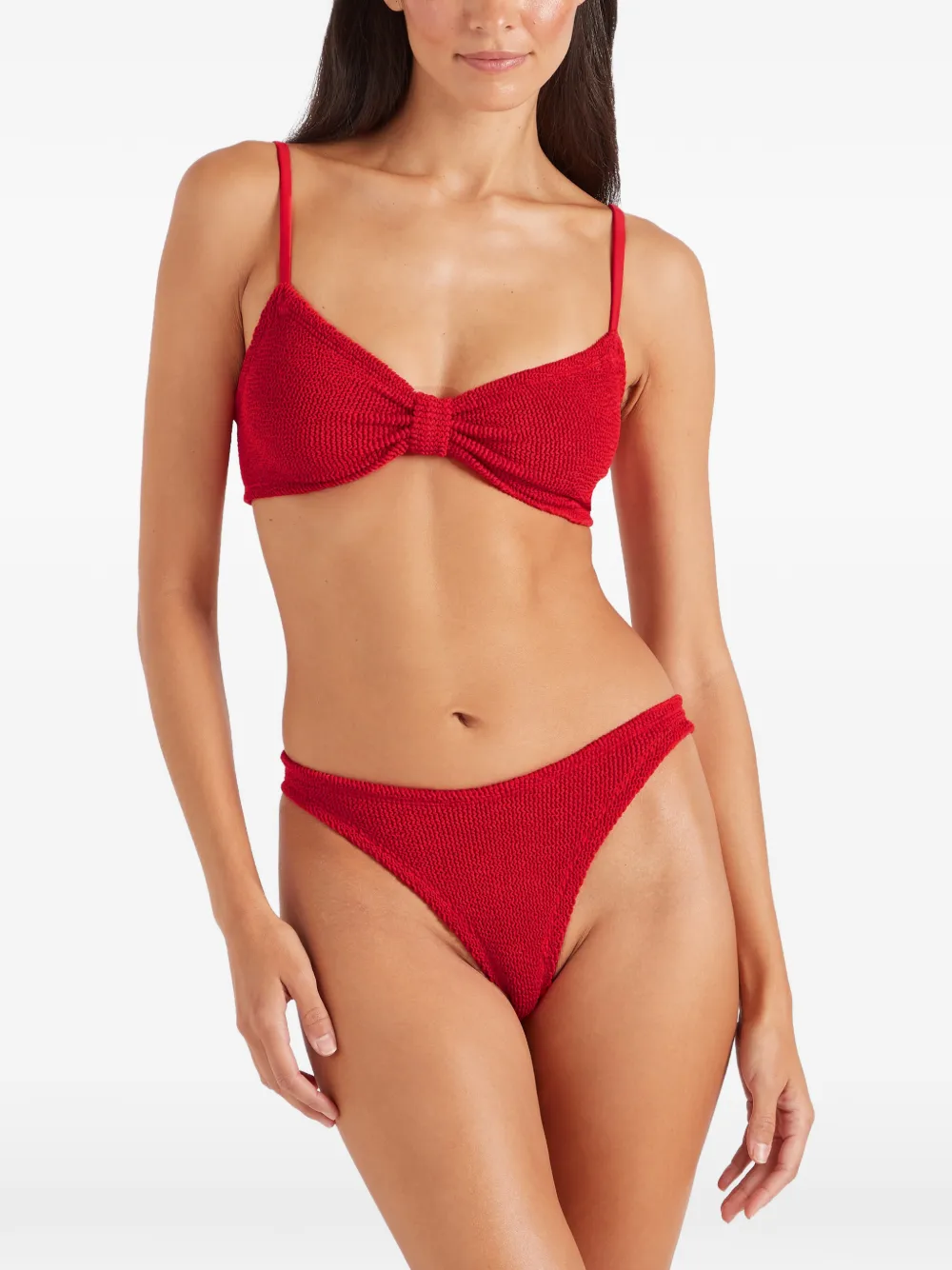 Hunza G Alicia bikini met gekreukt effect Rood