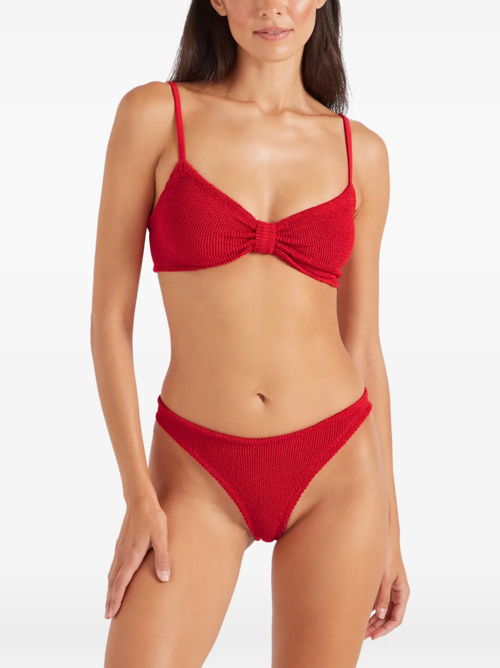 Hunza G Alicia bikini met gekreukt effect Rood